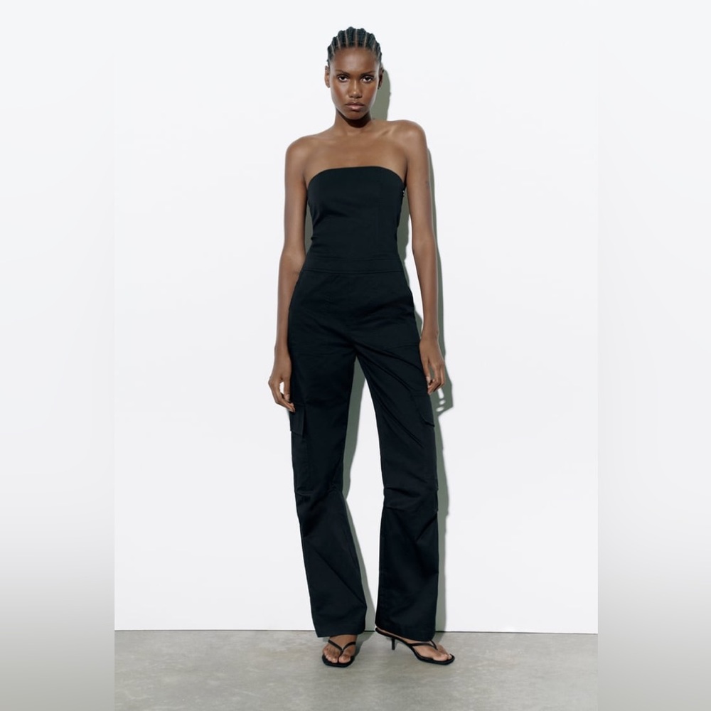 Zara Long Cargo Jumpsuit